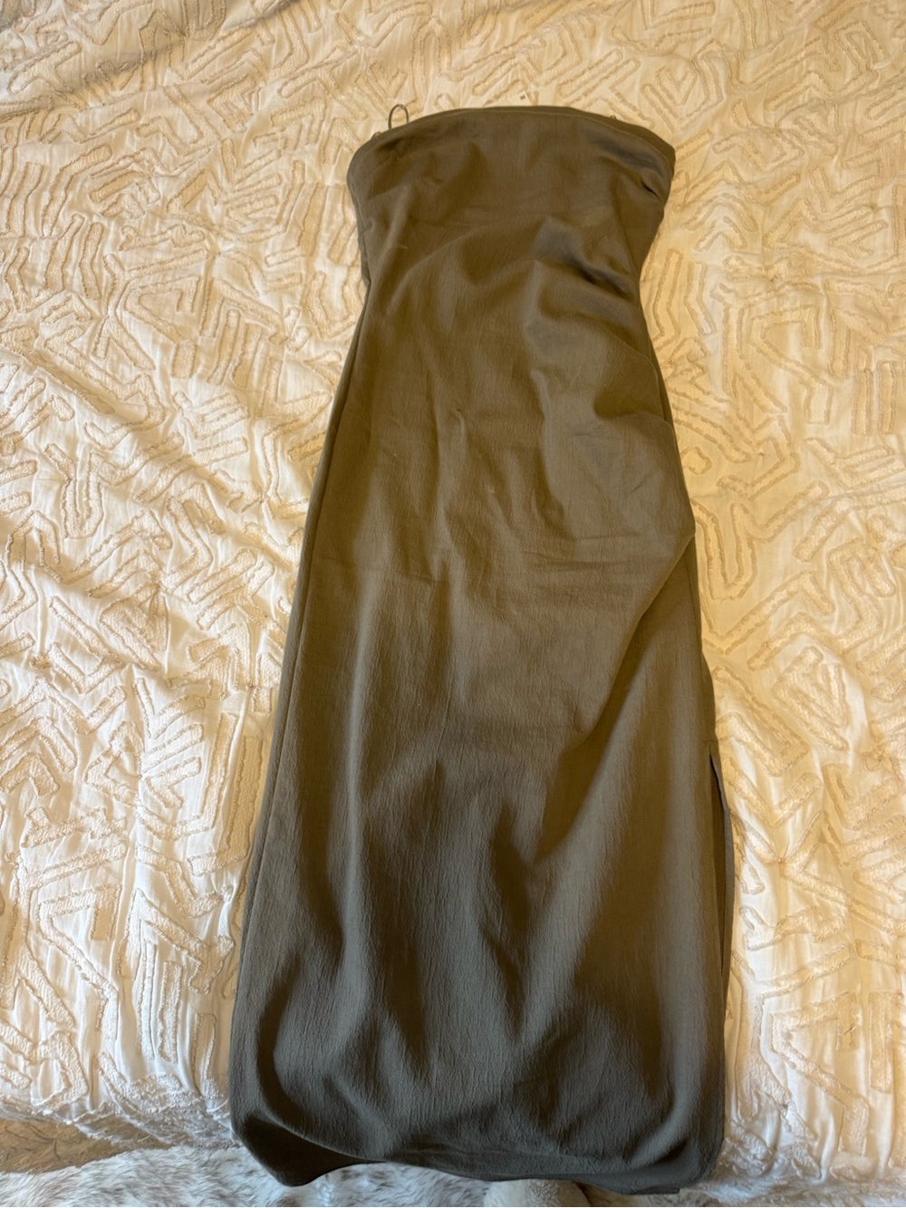 Brand new Zara Strapless Olive Green Maxi Dress